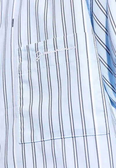Jacquemus Boulanger Striped Long-sleeved Shirt In Blue