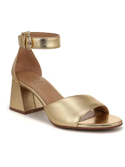 Naturalizer Verly Ankle Strap Flare Heel Sandal In Gold