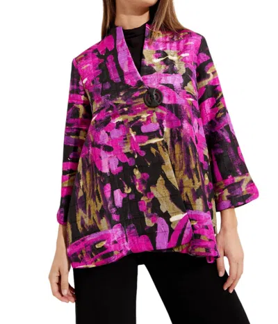 JOSEPH RIBKOFF ABSTRACT PRINT JACKET IN BLACK/MULTI 