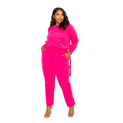Shop Fashnzfab Grommet Detail Lounge Sets In Pink