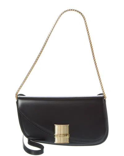 Shop Ferragamo Fiamma Xs Leather Shoulder Bag In Black