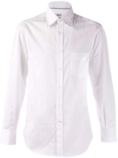 Shop Brunello Cucinelli Button Down Fitted Shirt In White