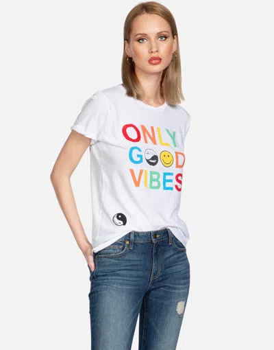 Lauren Moshi Edda Only Good Vibes In White
