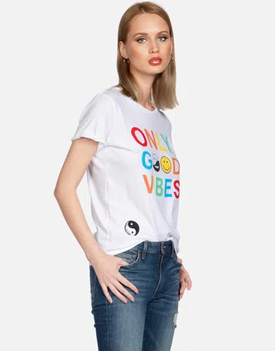 Lauren Moshi Edda Only Good Vibes In White