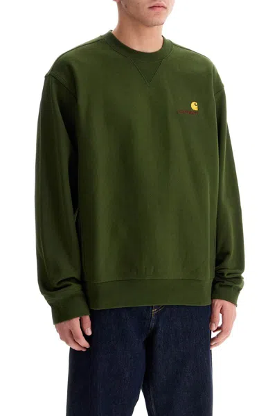Carhartt American Script Crewneck Sweatshirt In Green