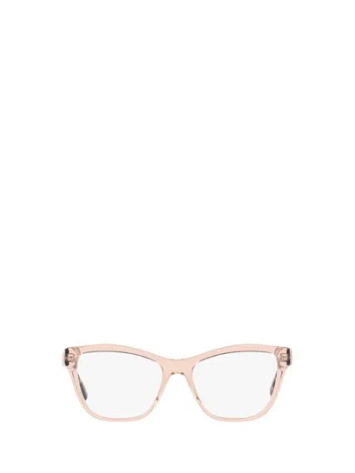 Shop Emporio Armani Eyeglasses In Shiny Transparent Pink