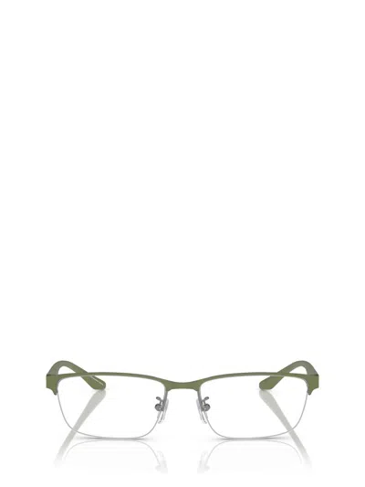 Shop Emporio Armani Eyeglasses In Matte Gunmetal / Sage Green