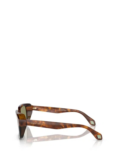 Shop Giorgio Armani Sunglasses In Havana Red / Opaline Olive Green