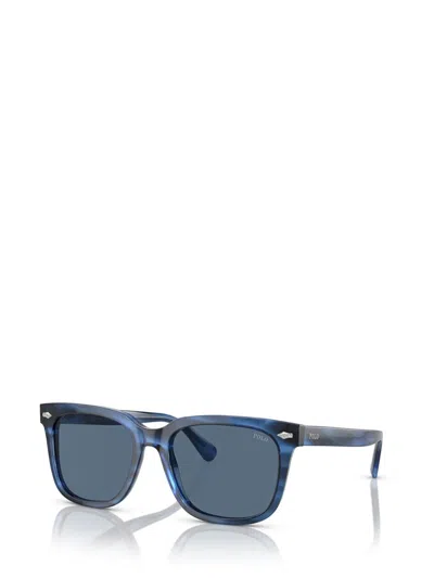 Shop Polo Ralph Lauren Sunglasses In Shiny Striped Blue