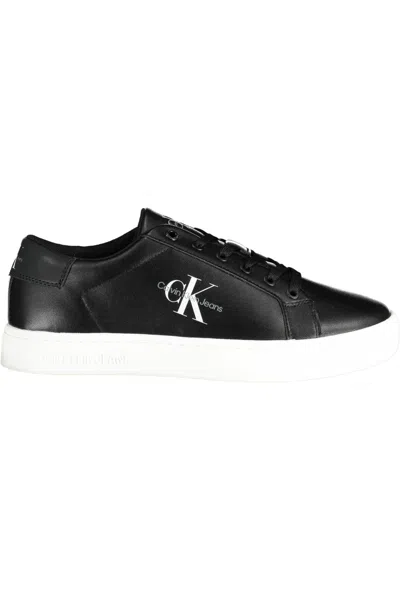 Calvin Klein Sleek Black Sports Sneakers With Eco-friendly Touch In Black