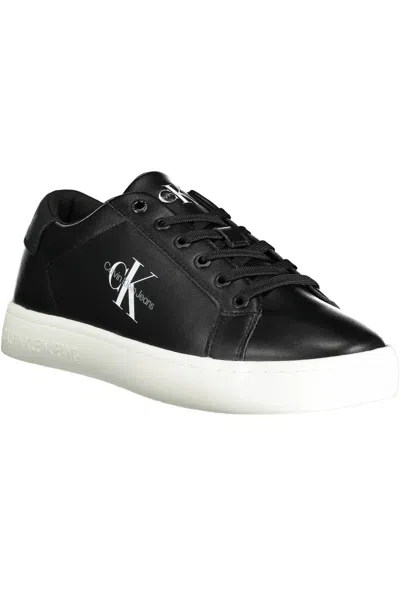 Calvin Klein Sleek Black Sports Sneakers With Eco-friendly Touch In Black