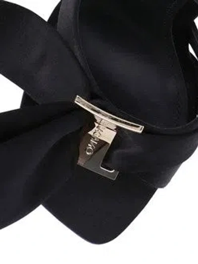 Ferragamo Heel Sandals With Bow Detail And Open Toe In Black