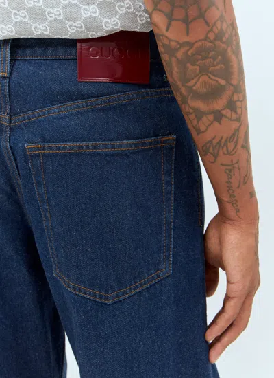 Gucci Baggy Flared Jeans In Blue