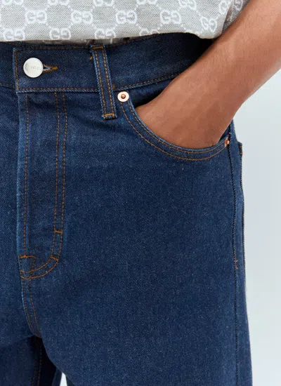 Gucci Baggy Flared Jeans In Blue