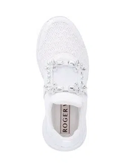 Roger Vivier Viv Crystal Buckle Slip-on Sneaker In White