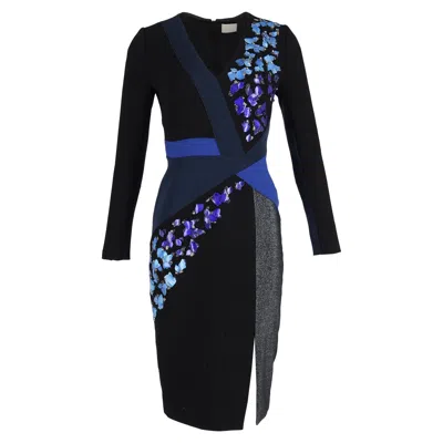 Peter Pilotto Aro Midi Dress In Black Virgin Wool In Black