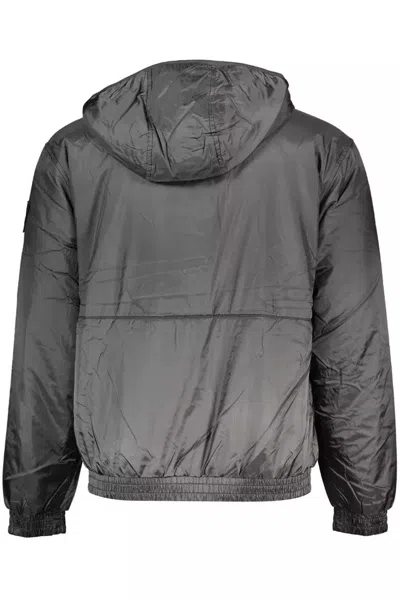 Calvin Klein Sleek Black Hooded Jacket With Contrasting Details In Black
