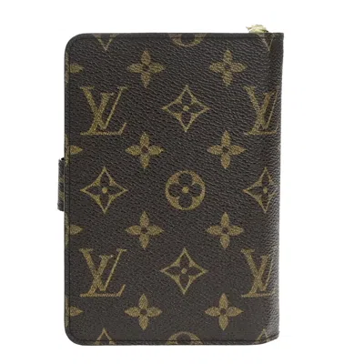 Pre-owned Louis Vuitton Porte Papier Zip Brown Canvas Wallet  ()