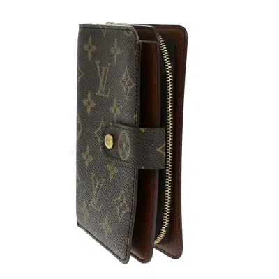 Pre-owned Louis Vuitton Porte Papier Zip Brown Canvas Wallet  ()