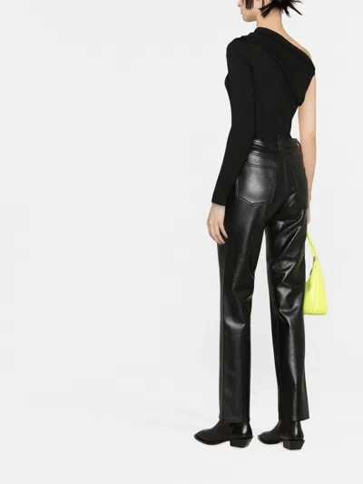 Agolde Criss Cross Recycled Leather Straight-leg Pants