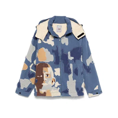 Kidsuper Patchwork Canvas Jacket In Blue