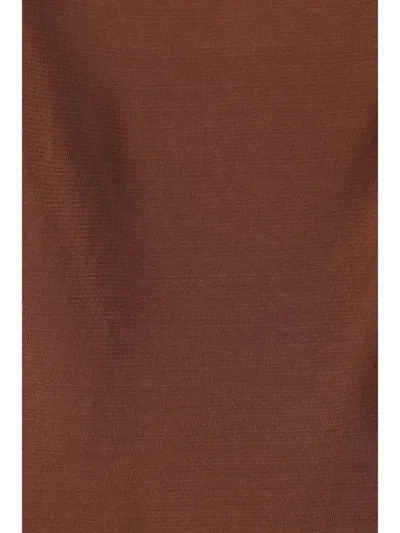 Saint Laurent Knit Pencil Skirt In Brown