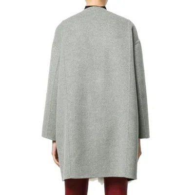 Fendi Fur Trim Cashmere Coat In Gray