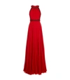 JENNY PACKHAM Embellished Trim Halterneck Gown