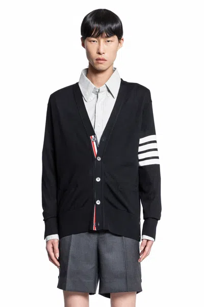 Thom Browne Cardigan Classico In Lana Con Scollo A V In Black