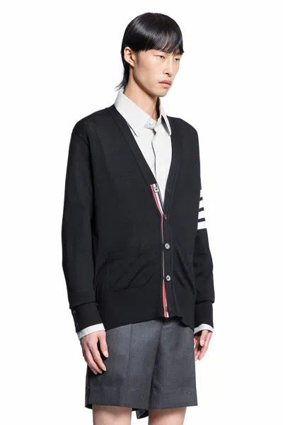 Thom Browne Cardigan Classico In Lana Con Scollo A V In Black