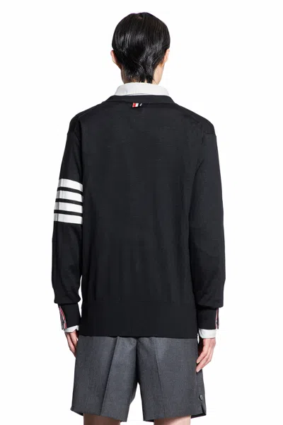 Thom Browne Cardigan Classico In Lana Con Scollo A V In Black