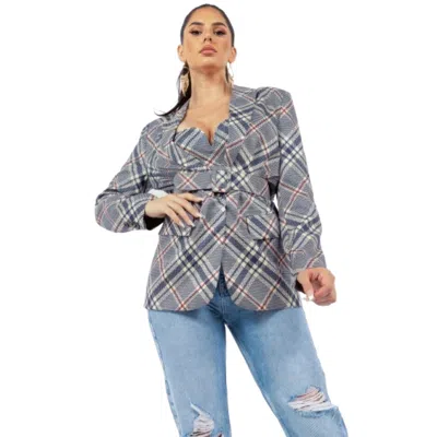 FASHNZFAB OVERSIZED BLAZER WITH BELT 