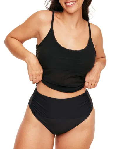Adore Me Pilar Swimwear High Waisted Bikini Bottom In Black