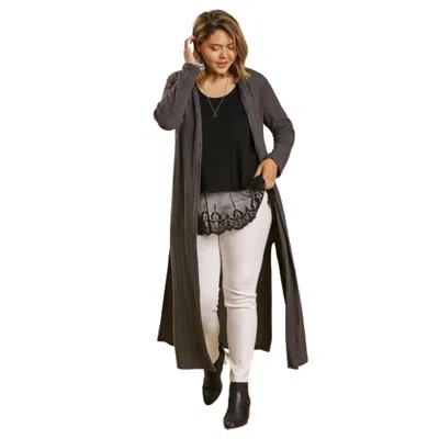 FASHNZFAB OPEN FRONT LONG BODY CARDIGAN 