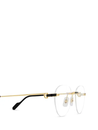 Shop Cartier Eyeglasses In Gold