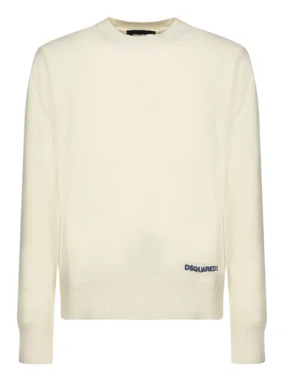 Dsquared2 Logo-print Knitted Jumper In White
