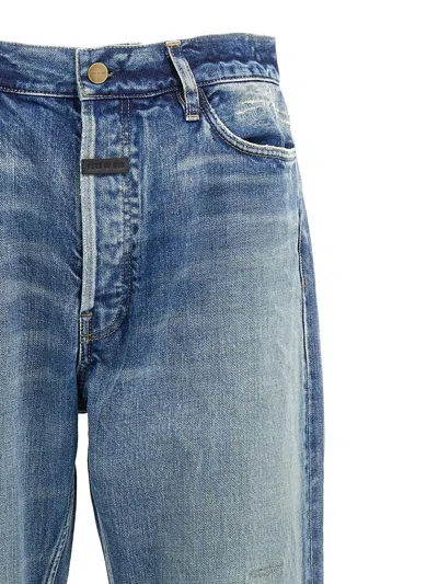 Shop Fear Of God 'straight 5 Pocket' Jeans In Blue