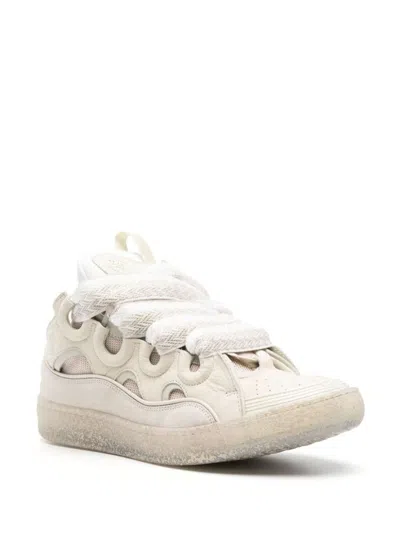 Shop Lanvin Curb Sneakers In White