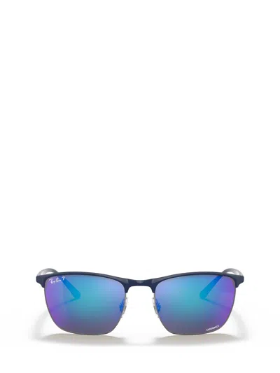 Shop Ray Ban Ray-ban Sunglasses In Blue On Gunmetal