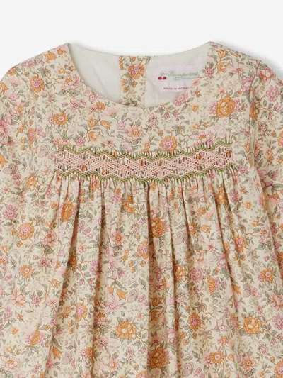 Bonpoint Floral-print Smocked-panel Dress In Multicoloured