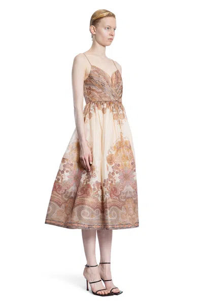 Shop Zimmermann Woman Beige Dresses