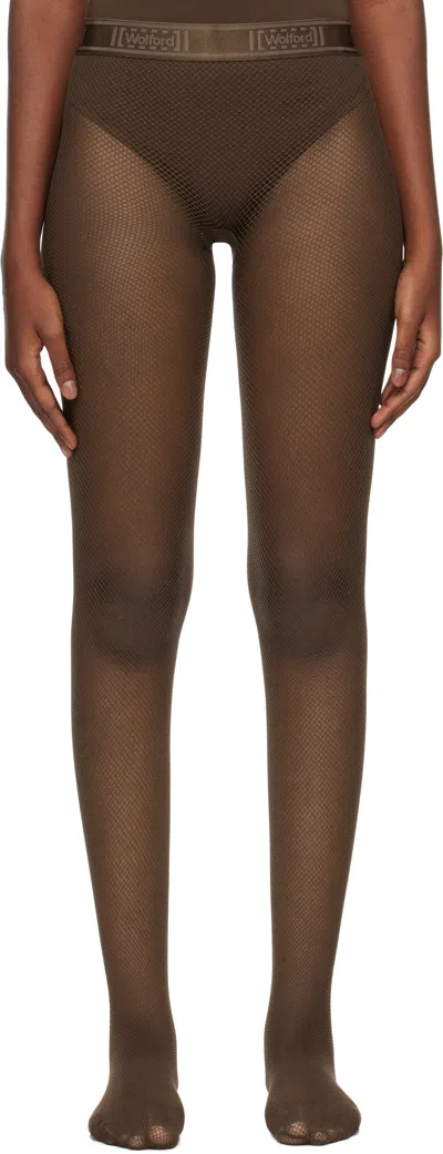 Shop Wolford Brown Twenties Econyl Tights In 4850 Umber