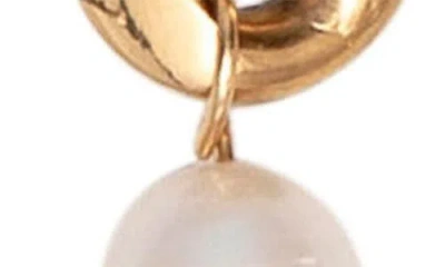 St. Moran Freshwater Pearl Chain Drop Earrings In White