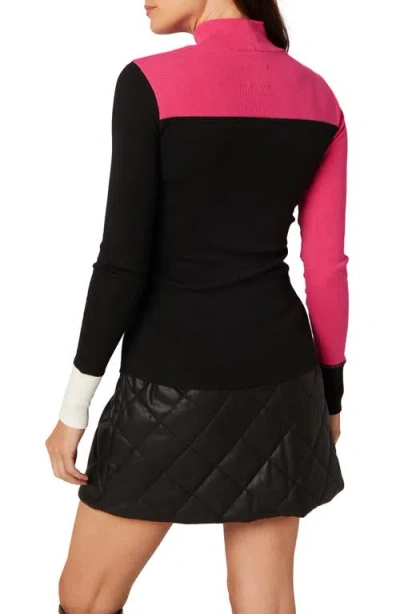 Alp N Rock Fallon Mockneck Shirt In Black/pink In Black