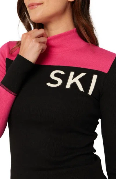 Alp N Rock Fallon Mockneck Shirt In Black/pink In Black