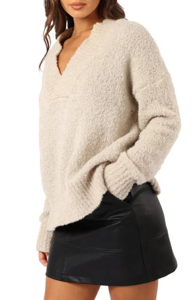 Petal And Pup Petal & Pup Charisma V-neck Sweater In Neutral