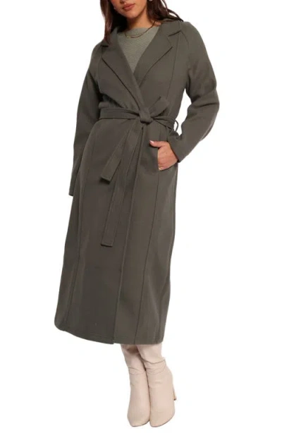 Petal And Pup Petal & Pup Violeta Belted Coat In Gray