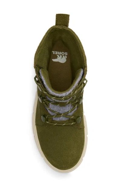 Sorel Explorer Iii Joan Waterproof Boot In Utility Green/chalk