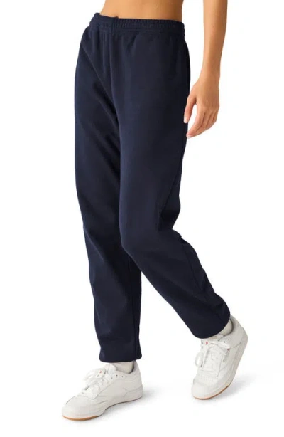Beyond Yoga On The Go Cotton Blend Joggers In After Dark Navy