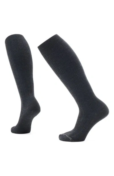 Shop Smartwool Everyday Wool Blend Cable Knee High Socks In Charcoal